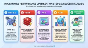 A 5-step roadmap for technical WordPress optimization including PHP 8.5, Redis, and AVIF.